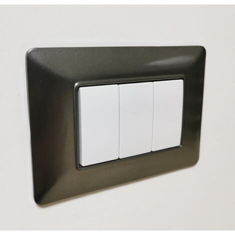 Placche compatibili bTicino MATIX 3 4 6 posti MODULI PLACCA per supporti 503SA  T10 - 6 posti-  nero