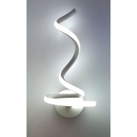 Applique a parete spirale LED 12W lampada muro moderno bianco per camera  bagno interno Naturale 4000k