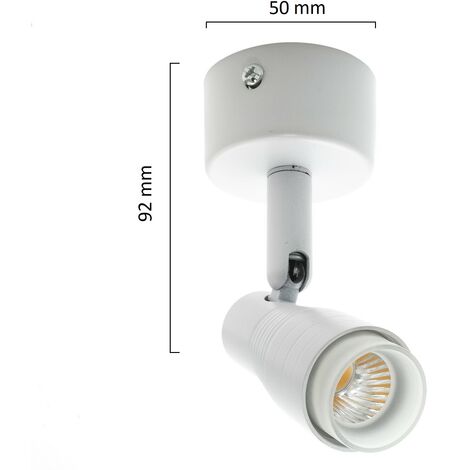 Faretto proiettore led 3W spot orientabile bianco luce vetrina soffitto negozio calda 3000k