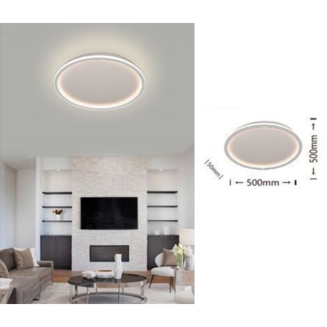Plafoniera led da soffitto 43w lampadario tondo cerchio bianco design moderno luce bianco naturale per camera cucina salotto Bianco freddo (1/5)
