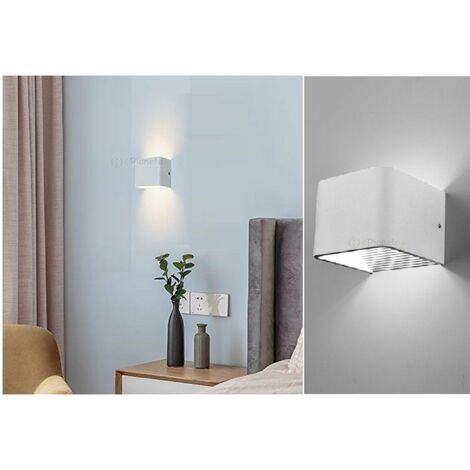 Applique led cob 7w cubo quadrato bianco con biemissione di luce naturale lampada da parete design moderno (1/5)