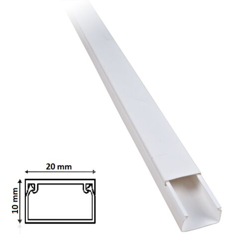 Canalina 2m e accessori per cavi elettrica 20x10 mm in plastica passacavi bianco coprifili a parete con copertura Canalina
