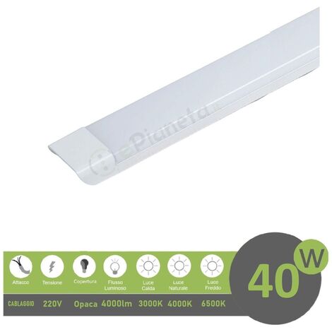 Plafoniera led 40w 90cm da soffitto parete lineare moderna neon rettangolare piatta luce bianca naturale calda fredda bianca 6500k (1/5)