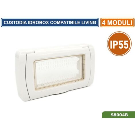 Coperchio Idrobox compatibile living light IP55 autoportante esterno impermeabile  T1- 4posti bianco