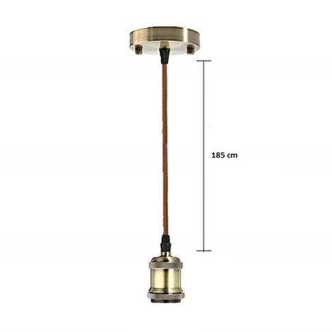 Porta lampada E27 bronzo antico a sospensione pendente con cavo vintage retrò