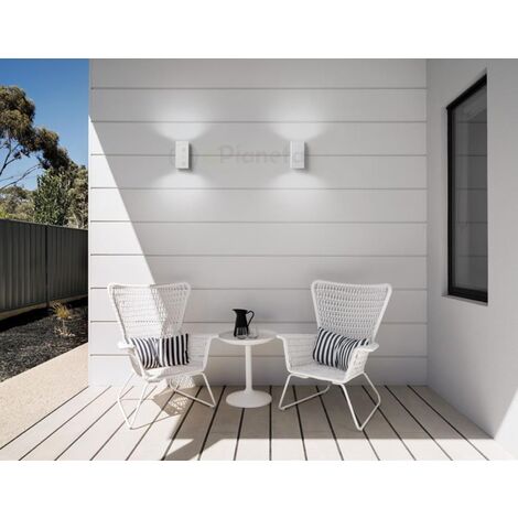 Applique da parete rettangolare doppia luce GU10 design moderno per esterno giardino impermeabile IP65 bianco grigio nero  Bianco