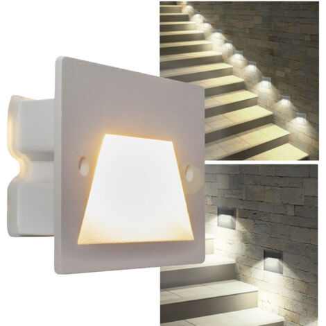 Segnapasso led a incasso 3W per cassetta scatola 503 220V applique luce esterno Nero - 6500K