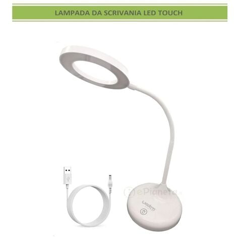 Lampada da scrivania cerchio led touch luce lettura ricaricabile