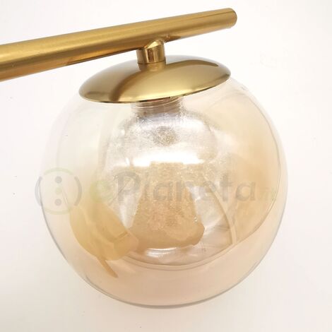 Applique da parete con sfera in vetro E27 metallo oro lampada design  moderno minimal