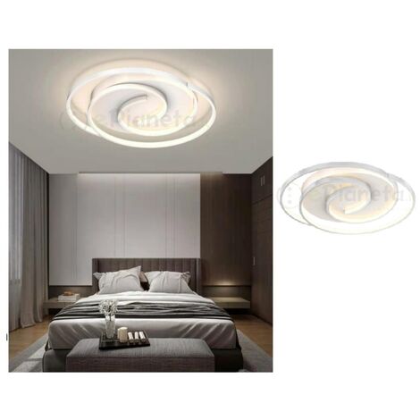 Plafoniera led 45w cerchio spirale vortice bianco lampadario da soffitto moderno luce fredda naturale  Naturale