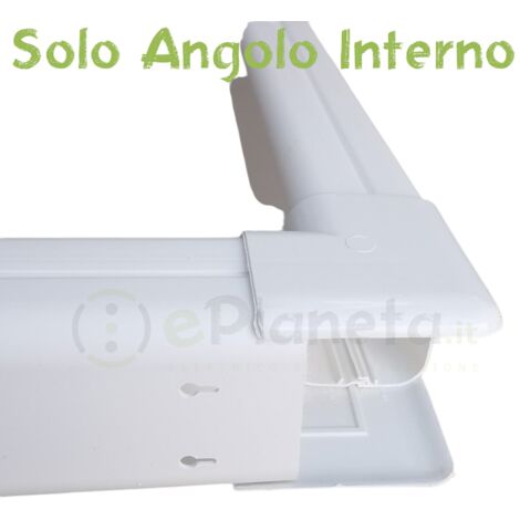 Sistema Canalina per condizionatori 75x60 mm con Accessori a scelta passacavi bianco coprifili a parete  Angolo Interno per canalina condizionatori