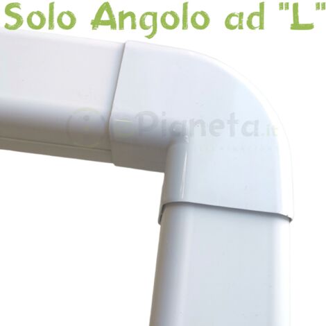 Sistema Canalina per condizionatori 75x60 mm con Accessori a scelta passacavi bianco coprifili a parete Angolo ad L per canalina condizionatori