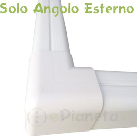 Sistema Canalina per condizionatori 75x60 mm con Accessori a scelta passacavi bianco coprifili a parete Angolo Esterno per canalina condizionatori