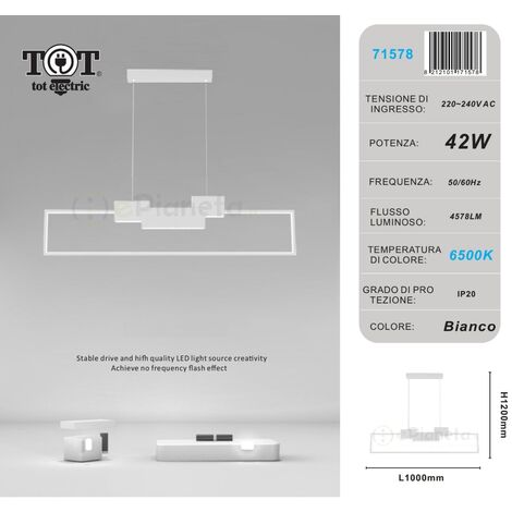 Lampadario A Sospensione 3 Cerchi Nero 68W – LED Dimmerabile Con Telecomando, Luci Calda/Naturale/Fredda, Regolabile In Altezza