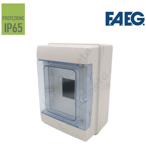 Quadro elettrico centralina stagna 2-4 moduli DIN IP65 box superfice esterno a parete impermeabile scatola per interruttori