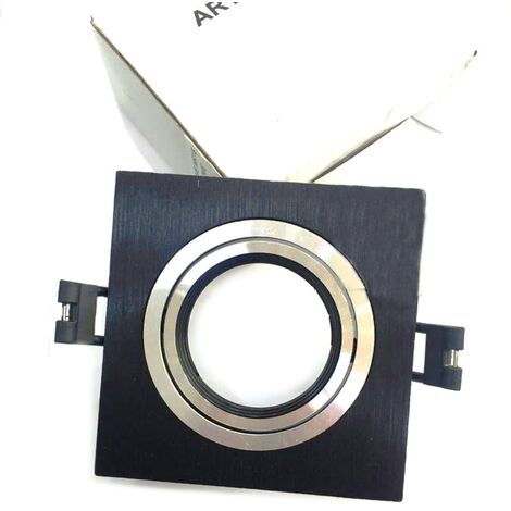 Porta faretti quadrati da incasso orientabili Quadrato Allum. Nero (A5)