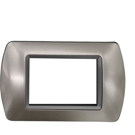 Placche compatibili supporti Bticino Living International light 3 4 7 posti moduli nero bianco legno noce grigio scuro avorio  Grigio scuro - 3 posti
