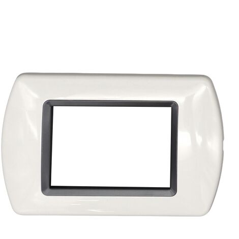 Placche compatibili supporti Bticino Living International light 3 4 7 posti moduli nero bianco legno noce grigio scuro avorio  Bianco - 7 posti