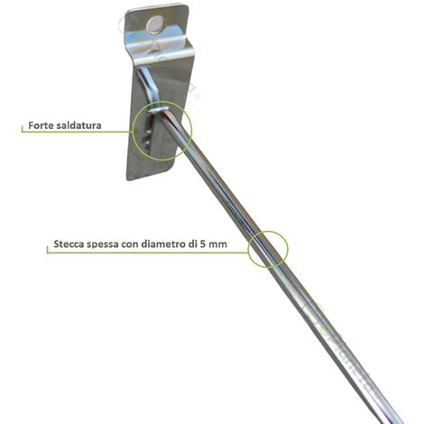 Gancio porta blister cromato per pannello dogato | Spettacolo For Store