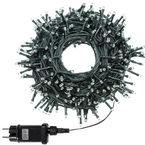 Catena luminosa led Natale 500 led 25 mt serie luminosa natalizie per esterno interno albero feste cavo verde decorativa Calda