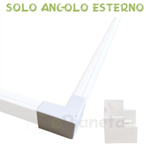 Sistema componibile Canalina per cavi elettrica 80x60 mm in plastica passacavi bianco coprifili a parete  Angolo esterno