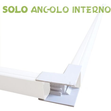 Sistema componibile Canalina per cavi elettrica 80x60 mm in plastica passacavi bianco coprifili a parete Angolo interno