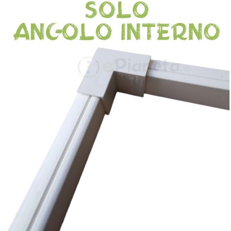 2 mt Canalina per cavi elettrica 25x16 mm in plastica passacavi bianco coprifili a parete con copertura SOLO ANGOLO INTERNO