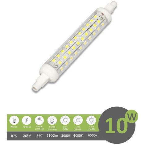 Lampadina led attacco R7S 118mm 10w luce calda fredda naturale Luce Naturale
