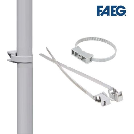 10 Clips a fascetta per fissaggio tubo rigido o guaina flessibile da 16 a 32 mm fissatubo  grigio RAL 7035