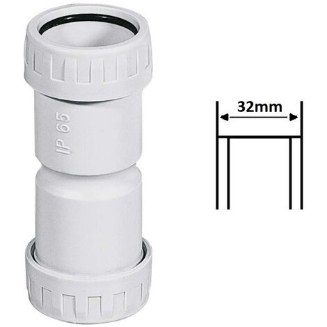 Manicotto per tubo rigido raccordo di giunzione tenuta stagna Ø 16 20 25 32 mm IP65 in PVC grigio  32 mm