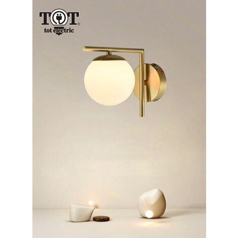 Applique da parete con sfera in vetro G9 metallo oro lampada design moderno minimal