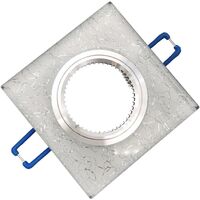Portafaretto Quadrato in Vetro Argento Fisso da incasso cartongesso per lampadine GU10 MR16