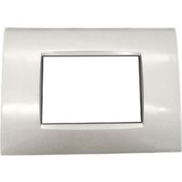 Placche compatibili bticino livinglight air placca quadra per supporti LN4703C 7 Posti - silver tech T03