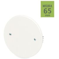 Coperchio tondo 65 mm bianco per scatola cassetta di derivazione da incasso con griffe ad espansione