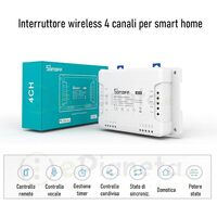 Interruttore modulo switch Wireless per controllo remoto luci domotica 4 canali con Alexa smartphone SONOFF 4CHR3