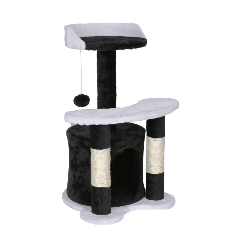 Árbol rascador para gatos Altura 65cm Color negro/blanco Accesorios mascotas Animales de compañía