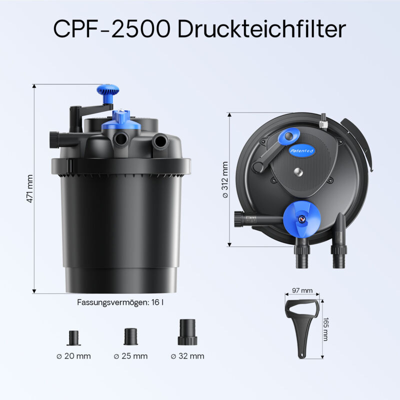 SunSun CPF-2500 SET 6000l 11W UVC NEO6000 Bomba Manguera Set De Filtro Para Estanque | Leroy Merlin