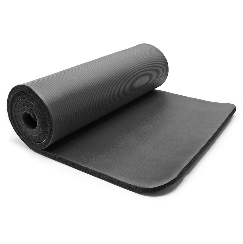 LUXTRI Esterilla yoga negro 190x100x1,5cm colchoneta gimnasia deporte