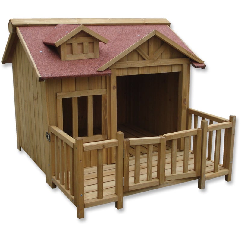 Caseta perros Lujo XL perrera madera balcón terraza