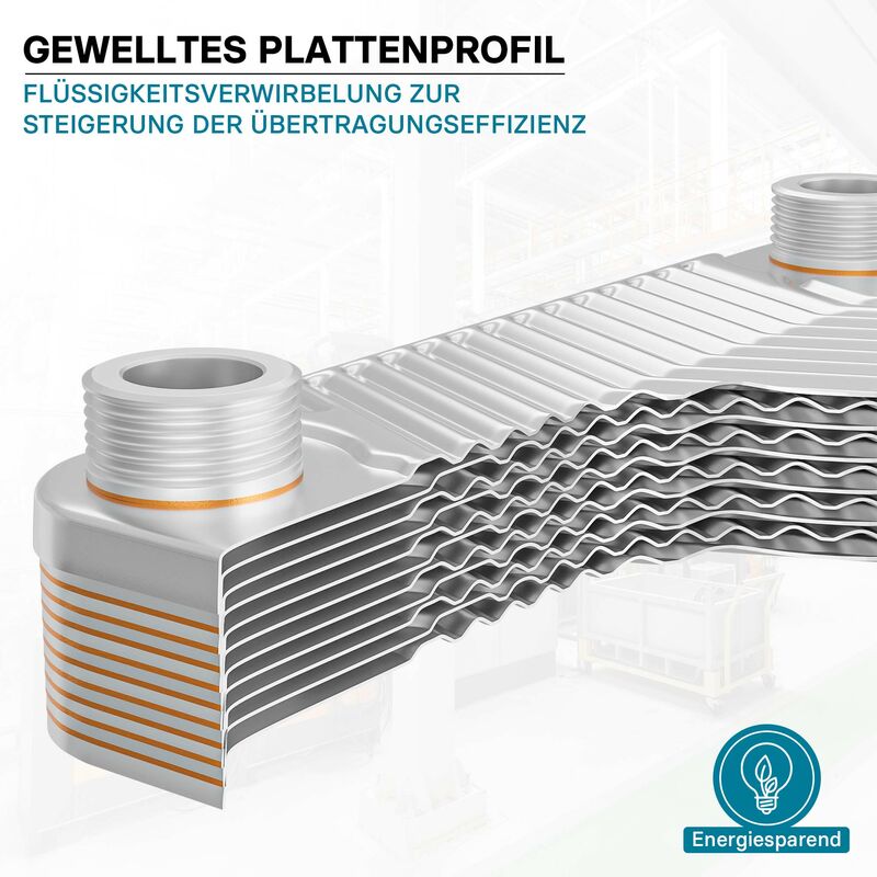 Hrale Intercambiador calor térmico acero inoxidable 20 placas  Termocambiador placas máx. 44 kW : : Bricolaje y herramientas