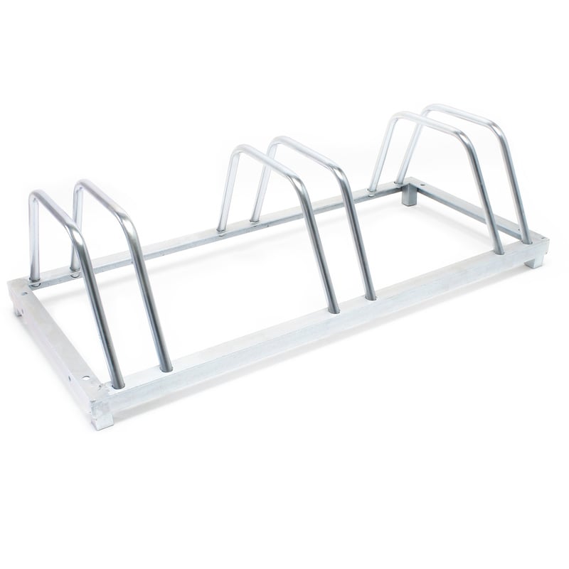 Soporte 3 bicicletas Aparcamiento bicis Aparcabicis 88 x 39,5 x 24,5cm Metal galvanizado Exterior Suelo