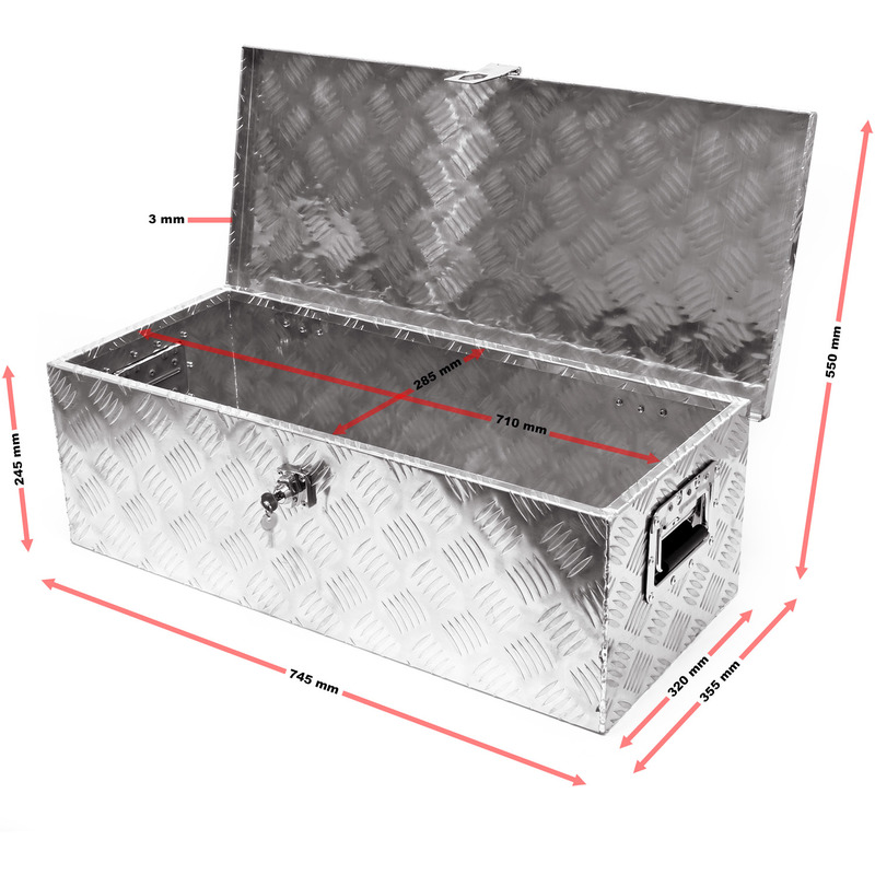 Caja Baúl herramientas aluminio metal grande Almacenaje Transport