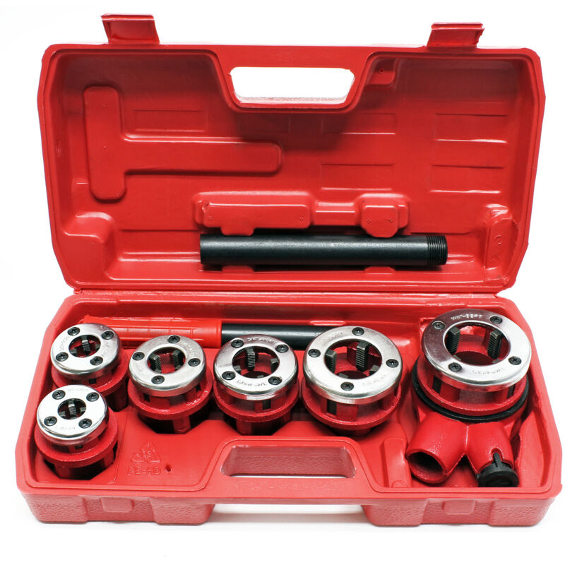 Set 9 piezas Terrajas roscar Cabezales terraja Cojinetes roscados  Herramientas Fontanería Tuberías