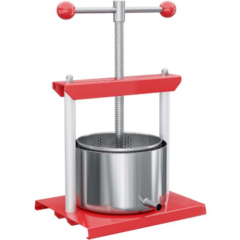 Prensa de frutas prensa de vino en acero 6 l cesta de acero inoxidable exprimidor de frutas y bayas