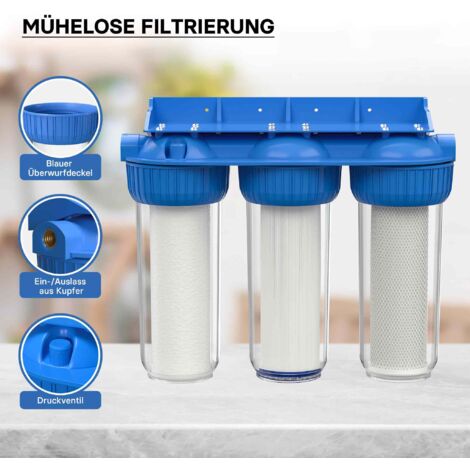 Naturewater Filtro Dell'acqua A 2 Livelli NW-BR10B3, Con Cartucce Filtranti Da 254 Mm, Attacco Tubo 32,89 Mm | Leroy Merlin - Foto 10