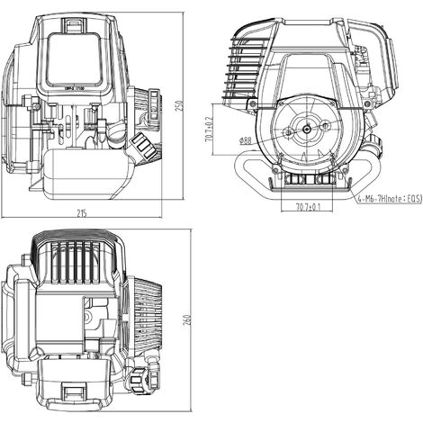 LIFAN 139F-2 Motor gasolina 1,2CV Motosierras Sopladores Cortacéspedes Perforadoras tierra