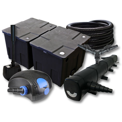 SunSun Filtro 60000l Estanque Con 24W Clarificador 40W ECO Bomba 25m Manguera Skimmer Fuente Jardin 3947778