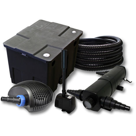 Set Filtro Laghetto SunSun 90000L - Filtro CBF-350C, UV 24W, Pompa 10000L/h, Skimmer