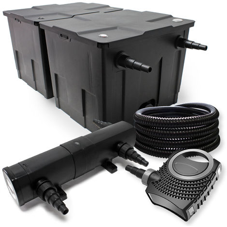 Wiltec - Set de filtro para estanque (60.000 l 36 W Clarificador UVC manguera de 25 m bomba de 85 W