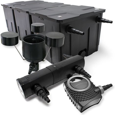 Set: Bio filtro para estanque 90000l 36 W UVC clarificador 80 W Bomba Skimmer